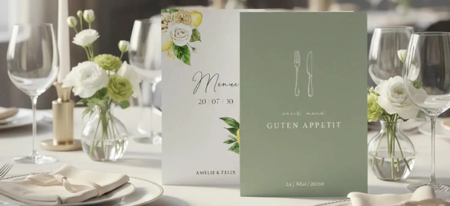 Hochzeit Menükarten Beispiel