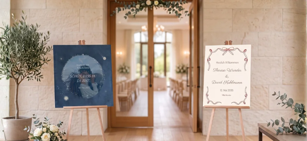 Willkommensschilder Hochzeit Auswahl
