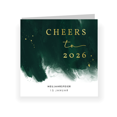 Silvesterkarte Grünes Aquarell